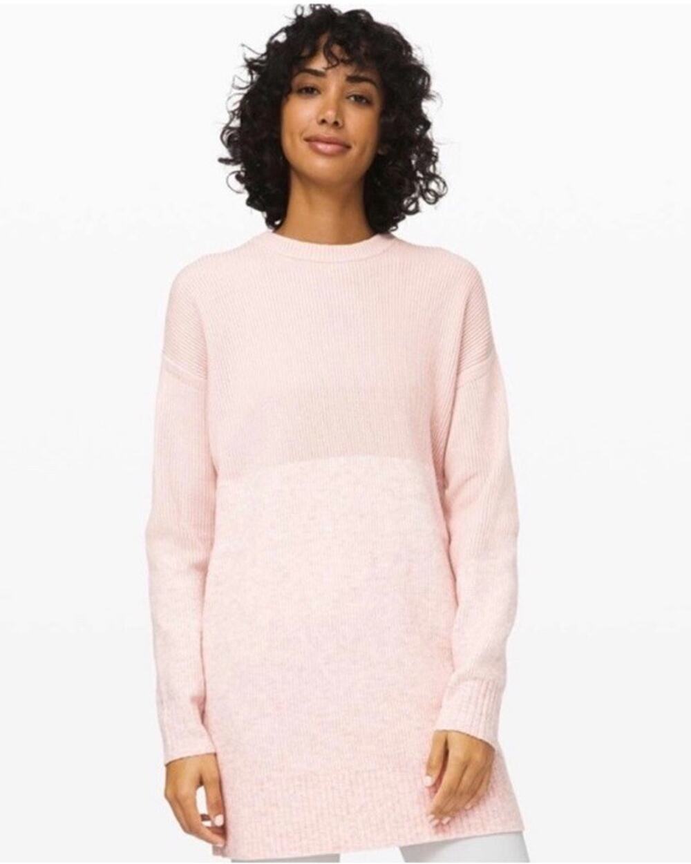 Lululemon Restful intentions pale pink sweater long with pockets long sleeve, S